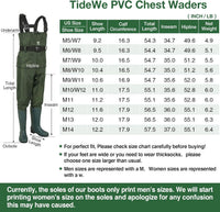 TideWe Bootfoot Chest Waders — 2-Ply Nylon/PVC Waterproof Fishing & Hunting Waders