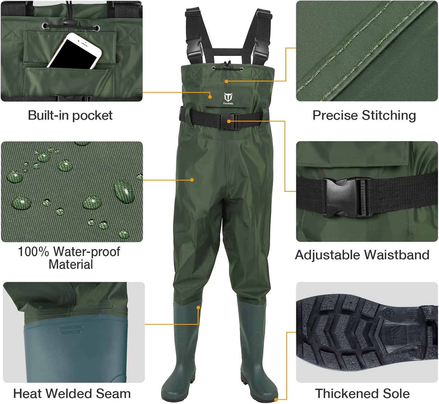 TideWe bootfoot chest waders — view 3