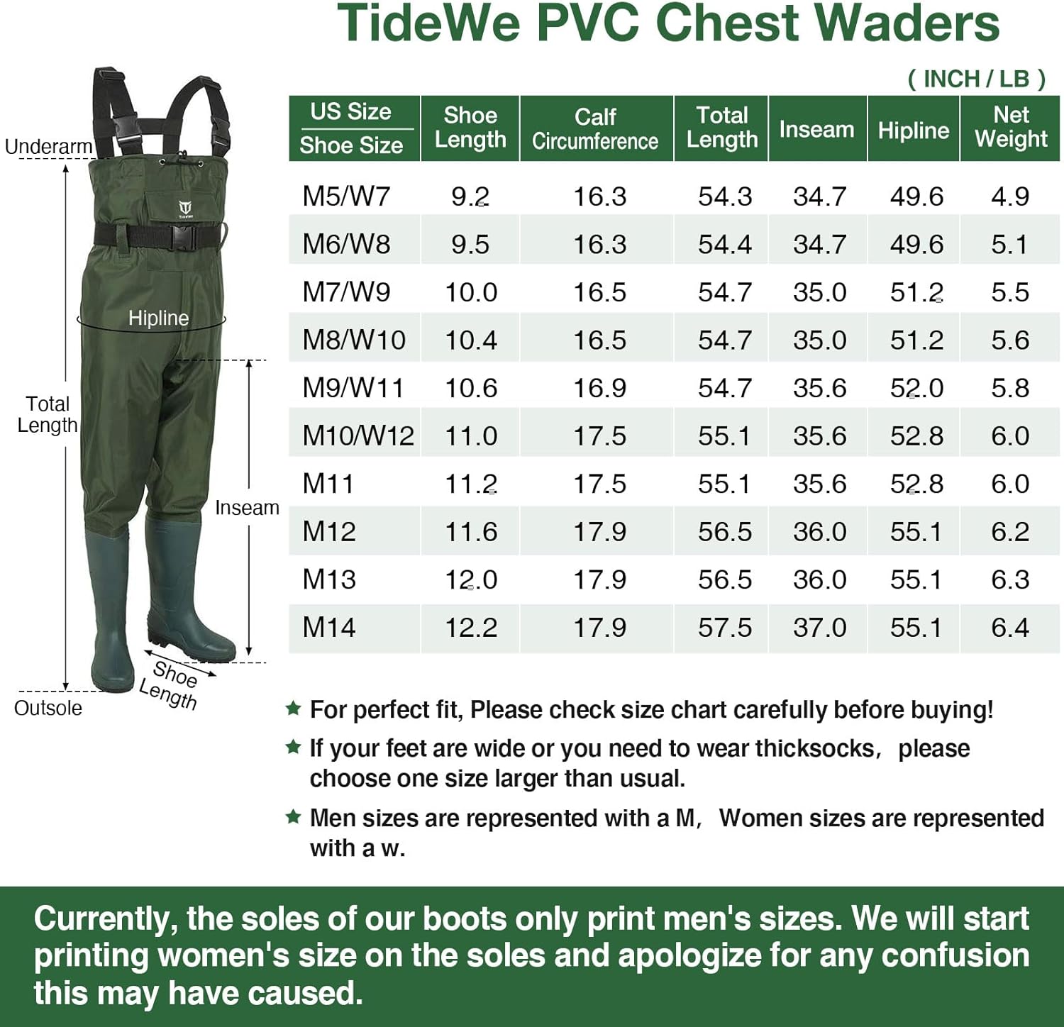 TideWe bootfoot chest waders — view 5